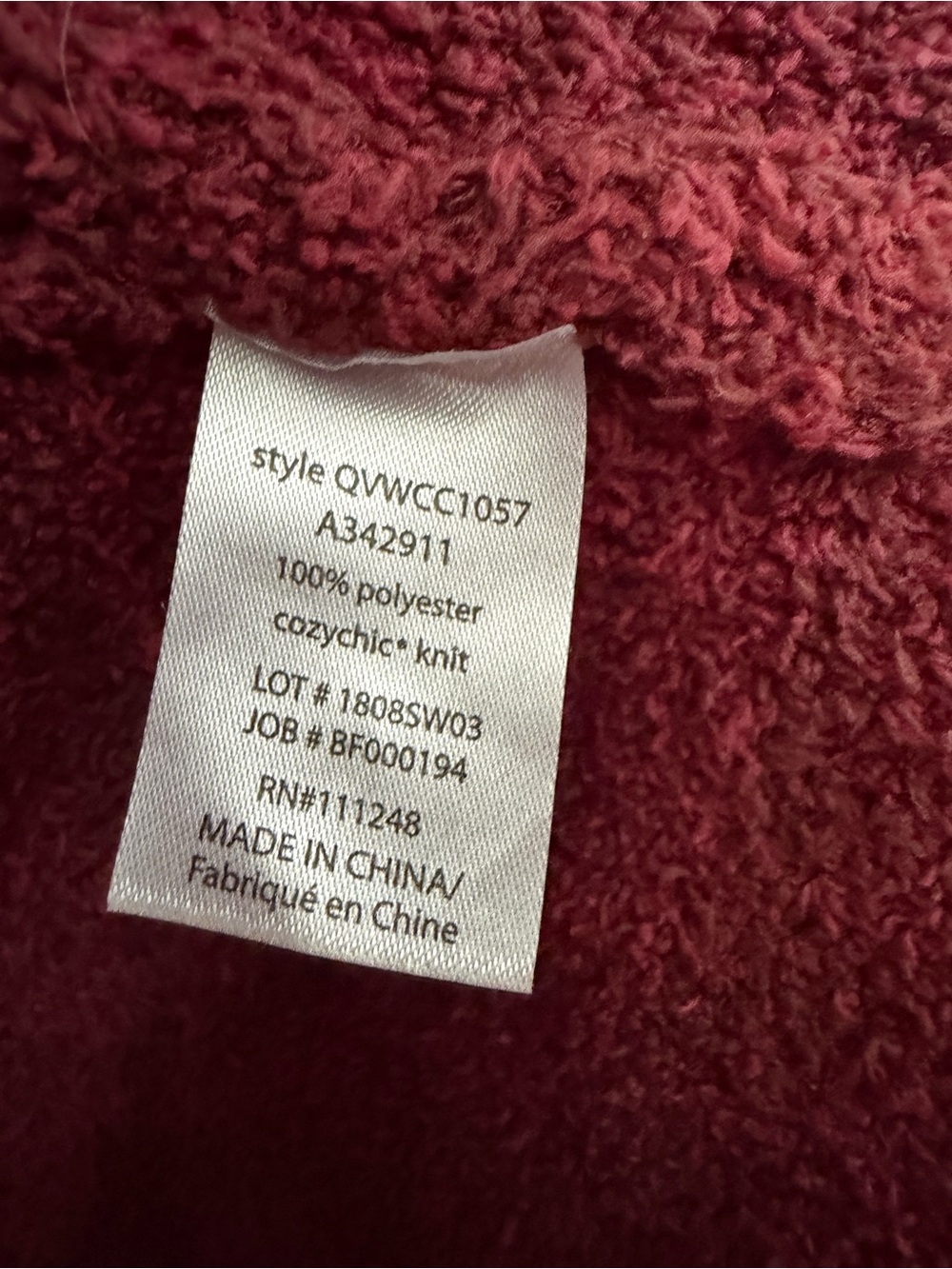 Barefoot Dreams Open-Front Long Cardigan in Maroon - Picture 4 of 4